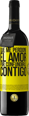 39,95 € Envío gratis | Vino Tinto Edición RED MBE Reserva Que me perdone el amor por confundirlo contigo Etiqueta Amarilla. Etiqueta personalizable Reserva 12 Meses Cosecha 2016 Tempranillo