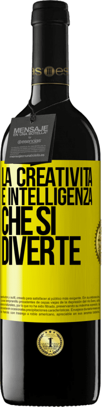 39,95 € Spedizione Gratuita | Vino rosso Edizione RED MBE Riserva La creatività è intelligenza che si diverte Etichetta Gialla. Etichetta personalizzabile Riserva 12 Mesi Raccogliere 2015 Tempranillo