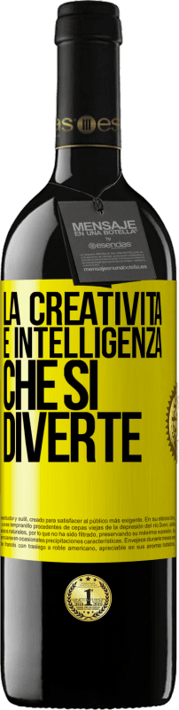 39,95 € Spedizione Gratuita | Vino rosso Edizione RED MBE Riserva La creatività è intelligenza che si diverte Etichetta Gialla. Etichetta personalizzabile Riserva 12 Mesi Raccogliere 2015 Tempranillo