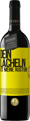 39,95 € Kostenloser Versand | Rotwein RED Ausgabe MBE Reserve Dein Lächeln ist meine Rüstung Gelbes Etikett. Anpassbares Etikett Reserve 12 Monate Ernte 2015 Tempranillo