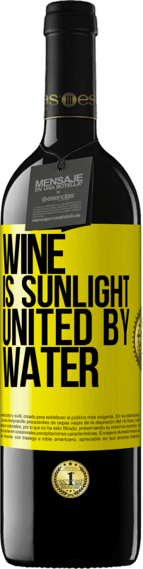 39,95 € 免费送货 | 红酒 RED版 MBE 预订 酒是阳光，被水结合 黄色标签. 可自定义的标签 预订 12 个月 收成 2014 Tempranillo
