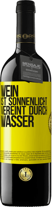 39,95 € Kostenloser Versand | Rotwein RED Ausgabe MBE Reserve Wein ist Sonnenlicht, vereint durch Wasser Gelbes Etikett. Anpassbares Etikett Reserve 12 Monate Ernte 2015 Tempranillo