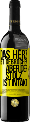 39,95 € Kostenloser Versand | Rotwein RED Ausgabe MBE Reserve Das Herz ist gebrochen. Aber der Stolz ist intakt Gelbes Etikett. Anpassbares Etikett Reserve 12 Monate Ernte 2014 Tempranillo