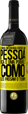 39,95 € Envio grátis | Vinho tinto Edição RED MBE Reserva A única diferença entre uma pessoa rica e uma pobre é como eles passam o tempo Etiqueta Amarela. Etiqueta personalizável Reserva 12 Meses Colheita 2015 Tempranillo