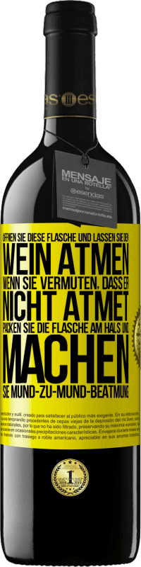 39,95 € Kostenloser Versand | Rotwein RED Ausgabe MBE Reserve Öffnen Sie diese Flasche und lassen Sie den Wein atmen. Wenn Sie vermuten, dass er nicht atmet, packen Sie die Flasche am Hals u Gelbes Etikett. Anpassbares Etikett Reserve 12 Monate Ernte 2016 Tempranillo