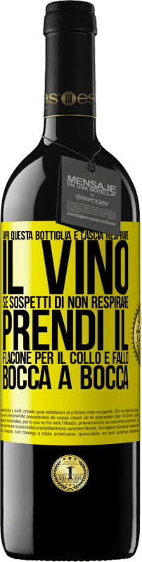 39,95 € Spedizione Gratuita | Vino rosso Edizione RED MBE Riserva Apri questa bottiglia e lascia respirare il vino. Se sospetti di non respirare, prendi il flacone per il collo e fallo bocca Etichetta Gialla. Etichetta personalizzabile Riserva 12 Mesi Raccogliere 2015 Tempranillo