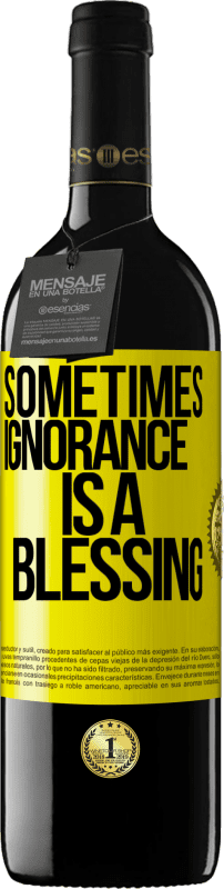 39,95 € 送料無料 | 赤ワイン REDエディション MBE 予約する 時々無知は祝福です 黄色のラベル. カスタマイズ可能なラベル 予約する 12 月 収穫 2015 Tempranillo