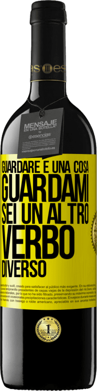 39,95 € Spedizione Gratuita | Vino rosso Edizione RED MBE Riserva Guardare è una cosa. Guardami, sei un altro verbo diverso Etichetta Gialla. Etichetta personalizzabile Riserva 12 Mesi Raccogliere 2016 Tempranillo