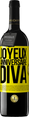 39,95 € Envoi gratuit | Vin rouge Édition RED MBE Réserve Joyeux anniversaire, Diva Étiquette Jaune. Étiquette personnalisable Réserve 12 Mois Récolte 2016 Tempranillo