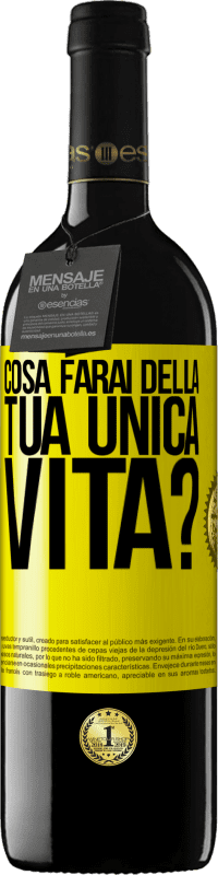 39,95 € Spedizione Gratuita | Vino rosso Edizione RED MBE Riserva Cosa farai della tua unica vita? Etichetta Gialla. Etichetta personalizzabile Riserva 12 Mesi Raccogliere 2014 Tempranillo