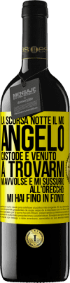 39,95 € Spedizione Gratuita | Vino rosso Edizione RED MBE Riserva La scorsa notte il mio angelo custode è venuto a trovarmi. Mi avvolse e mi sussurrò all'orecchio: mi hai fino in fondo Etichetta Gialla. Etichetta personalizzabile Riserva 12 Mesi Raccogliere 2014 Tempranillo