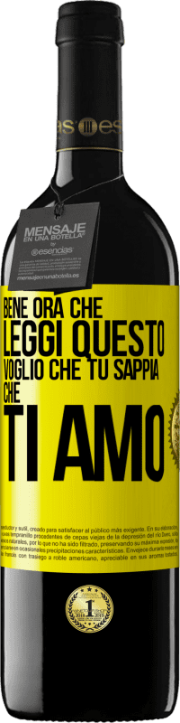 39,95 € Spedizione Gratuita | Vino rosso Edizione RED MBE Riserva Bene, ora che leggi questo, voglio che tu sappia che ti amo Etichetta Gialla. Etichetta personalizzabile Riserva 12 Mesi Raccogliere 2015 Tempranillo