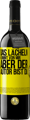 39,95 € Kostenloser Versand | Rotwein RED Ausgabe MBE Reserve Das Lächeln kommt von mir, aber der Autor bist du Gelbes Etikett. Anpassbares Etikett Reserve 12 Monate Ernte 2014 Tempranillo