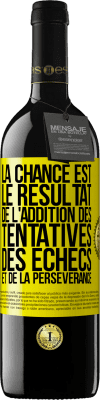 39,95 € Envoi gratuit | Vin rouge Édition RED MBE Réserve La chance est le résultat de l'addition des tentatives, des échecs et de la persévérance Étiquette Jaune. Étiquette personnalisable Réserve 12 Mois Récolte 2014 Tempranillo