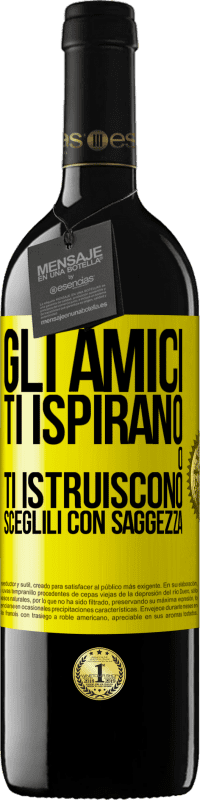 39,95 € Spedizione Gratuita | Vino rosso Edizione RED MBE Riserva Gli amici ti ispirano o ti istruiscono. Sceglili con saggezza Etichetta Gialla. Etichetta personalizzabile Riserva 12 Mesi Raccogliere 2016 Tempranillo