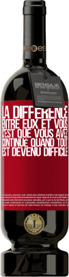 49,95 € Envoi gratuit | Vin rouge Édition Premium MBS® Réserve La différence entre eux et vous, c'est que vous avez continué quand tout est devenu difficile Étiquette Rouge. Étiquette personnalisable Réserve 12 Mois Récolte 2015 Tempranillo