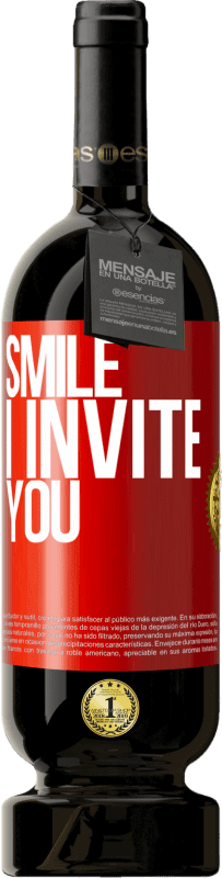 49,95 € 送料無料 | 赤ワイン プレミアム版 MBS® 予約する 笑顔、私は招待します 赤いタグ. カスタマイズ可能なラベル 予約する 12 月 収穫 2014 Tempranillo