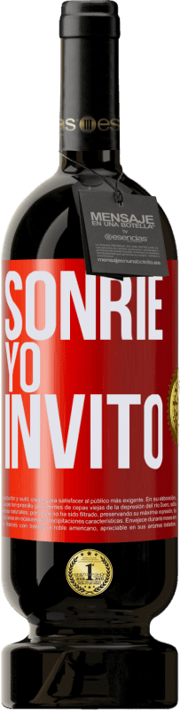 49,95 € Envío gratis | Vino Tinto Edición Premium MBS® Reserva Sonríe, yo invito Etiqueta Roja. Etiqueta personalizable Reserva 12 Meses Cosecha 2014 Tempranillo