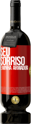 49,95 € Envio grátis | Vinho tinto Edição Premium MBS® Reserva Seu sorriso é minha armadura Etiqueta Vermelha. Etiqueta personalizável Reserva 12 Meses Colheita 2015 Tempranillo