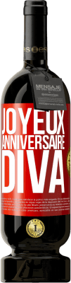 49,95 € Envoi gratuit | Vin rouge Édition Premium MBS® Réserve Joyeux anniversaire, Diva Étiquette Rouge. Étiquette personnalisable Réserve 12 Mois Récolte 2016 Tempranillo