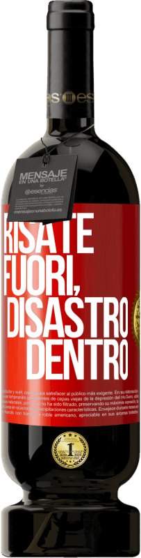 49,95 € Spedizione Gratuita | Vino rosso Edizione Premium MBS® Riserva Risate fuori, disastro dentro Etichetta Rossa. Etichetta personalizzabile Riserva 12 Mesi Raccogliere 2015 Tempranillo