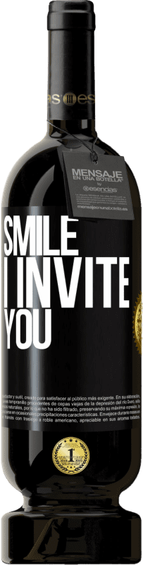 49,95 € 送料無料 | 赤ワイン プレミアム版 MBS® 予約する 笑顔、私は招待します ブラックラベル. カスタマイズ可能なラベル 予約する 12 月 収穫 2016 Tempranillo