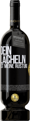 49,95 € Kostenloser Versand | Rotwein Premium Ausgabe MBS® Reserve Dein Lächeln ist meine Rüstung Schwarzes Etikett. Anpassbares Etikett Reserve 12 Monate Ernte 2015 Tempranillo