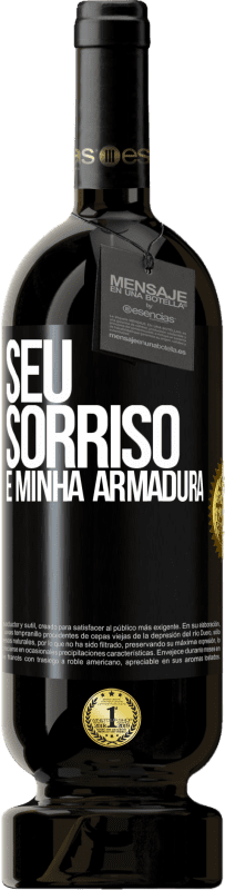 49,95 € Envio grátis | Vinho tinto Edição Premium MBS® Reserva Seu sorriso é minha armadura Etiqueta Preta. Etiqueta personalizável Reserva 12 Meses Colheita 2015 Tempranillo