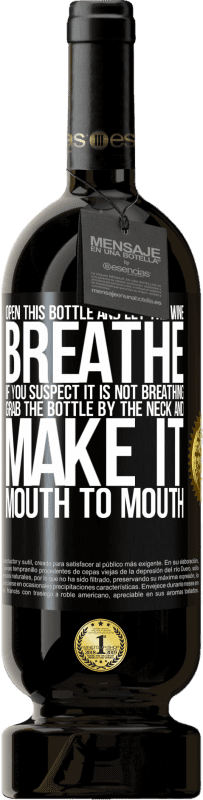 49,95 € 送料無料 | 赤ワイン プレミアム版 MBS® 予約する このボトルを開けて、ワインを吸わせます。呼吸していないと思われる場合は、ボトルの首をつかんで口から口へ ブラックラベル. カスタマイズ可能なラベル 予約する 12 月 収穫 2016 Tempranillo