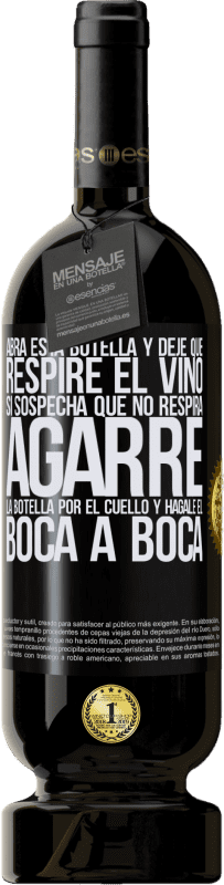 49,95 € Envío gratis | Vino Tinto Edición Premium MBS® Reserva Abra esta botella y deje que respire el vino. Si sospecha que no respira, agarre la botella por el cuello y hágale el boca a Etiqueta Negra. Etiqueta personalizable Reserva 12 Meses Cosecha 2015 Tempranillo