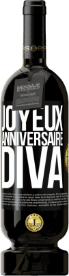 49,95 € Envoi gratuit | Vin rouge Édition Premium MBS® Réserve Joyeux anniversaire, Diva Étiquette Noire. Étiquette personnalisable Réserve 12 Mois Récolte 2015 Tempranillo