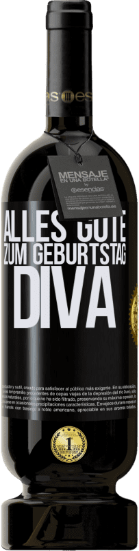 49,95 € Kostenloser Versand | Rotwein Premium Ausgabe MBS® Reserve Alles Gute zum Geburtstag Diva Schwarzes Etikett. Anpassbares Etikett Reserve 12 Monate Ernte 2015 Tempranillo