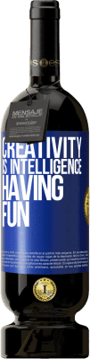 49,95 € Бесплатная доставка | Красное вино Premium Edition MBS® Бронировать Творчество - это ум, развлекающийся Синяя метка. Настраиваемая этикетка Бронировать 12 Месяцы Урожай 2016 Tempranillo