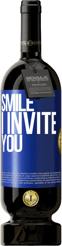 49,95 € Free Shipping | Red Wine Premium Edition MBS® Reserve Smile I invite you Blue Label. Customizable label Reserve 12 Months Harvest 2014 Tempranillo