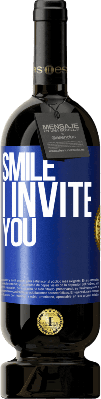 49,95 € Free Shipping | Red Wine Premium Edition MBS® Reserve Smile I invite you Blue Label. Customizable label Reserve 12 Months Harvest 2015 Tempranillo
