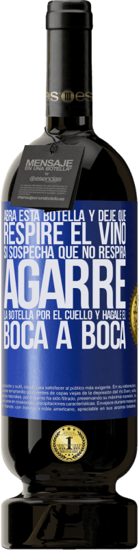 49,95 € Envío gratis | Vino Tinto Edición Premium MBS® Reserva Abra esta botella y deje que respire el vino. Si sospecha que no respira, agarre la botella por el cuello y hágale el boca a Etiqueta Azul. Etiqueta personalizable Reserva 12 Meses Cosecha 2016 Tempranillo
