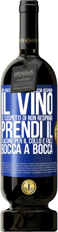 49,95 € Spedizione Gratuita | Vino rosso Edizione Premium MBS® Riserva Apri questa bottiglia e lascia respirare il vino. Se sospetti di non respirare, prendi il flacone per il collo e fallo bocca Etichetta Blu. Etichetta personalizzabile Riserva 12 Mesi Raccogliere 2015 Tempranillo