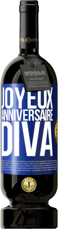 49,95 € Envoi gratuit | Vin rouge Édition Premium MBS® Réserve Joyeux anniversaire, Diva Étiquette Bleue. Étiquette personnalisable Réserve 12 Mois Récolte 2015 Tempranillo