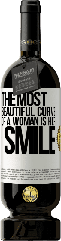 49,95 € 送料無料 | 赤ワイン プレミアム版 MBS® 予約する 女性の最も美しい曲線は彼女の笑顔です ホワイトラベル. カスタマイズ可能なラベル 予約する 12 月 収穫 2014 Tempranillo