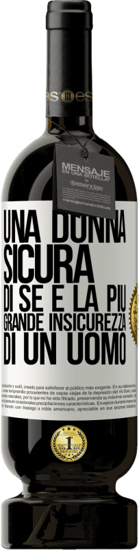 49,95 € Spedizione Gratuita | Vino rosso Edizione Premium MBS® Riserva Una donna sicura di sé è la più grande insicurezza di un uomo Etichetta Bianca. Etichetta personalizzabile Riserva 12 Mesi Raccogliere 2016 Tempranillo