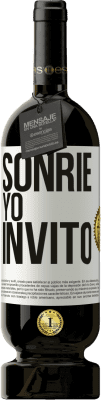 49,95 € Envío gratis | Vino Tinto Edición Premium MBS® Reserva Sonríe, yo invito Etiqueta Blanca. Etiqueta personalizable Reserva 12 Meses Cosecha 2014 Tempranillo