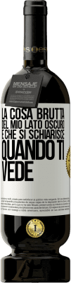 49,95 € Spedizione Gratuita | Vino rosso Edizione Premium MBS® Riserva La cosa brutta del mio lato oscuro è che si schiarisce quando ti vede Etichetta Bianca. Etichetta personalizzabile Riserva 12 Mesi Raccogliere 2016 Tempranillo