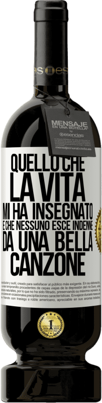 49,95 € Spedizione Gratuita | Vino rosso Edizione Premium MBS® Riserva Quello che la vita mi ha insegnato è che nessuno esce indenne da una bella canzone Etichetta Bianca. Etichetta personalizzabile Riserva 12 Mesi Raccogliere 2016 Tempranillo