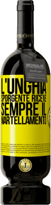 49,95 € Spedizione Gratuita | Vino rosso Edizione Premium MBS® Riserva L'unghia sporgente riceve sempre il martellamento Etichetta Gialla. Etichetta personalizzabile Riserva 12 Mesi Raccogliere 2016 Tempranillo