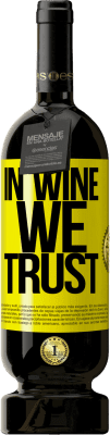 49,95 € 免费送货 | 红酒 高级版 MBS® 预订 in wine we trust 黄色标签. 可自定义的标签 预订 12 个月 收成 2015 Tempranillo
