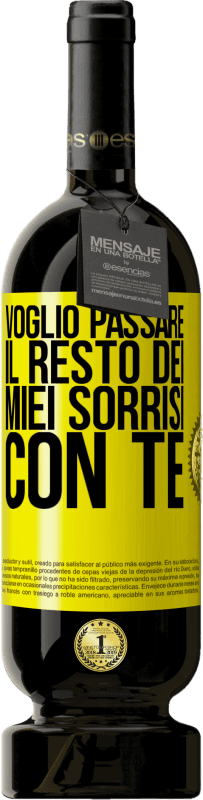 49,95 € Spedizione Gratuita | Vino rosso Edizione Premium MBS® Riserva Voglio passare il resto dei miei sorrisi con te Etichetta Gialla. Etichetta personalizzabile Riserva 12 Mesi Raccogliere 2015 Tempranillo