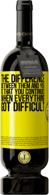 49,95 € Free Shipping | Red Wine Premium Edition MBS® Reserve The difference between them and you, is that you continued when everything got difficult Yellow Label. Customizable label Reserve 12 Months Harvest 2016 Tempranillo