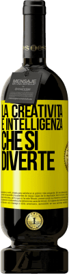 49,95 € Spedizione Gratuita | Vino rosso Edizione Premium MBS® Riserva La creatività è intelligenza che si diverte Etichetta Gialla. Etichetta personalizzabile Riserva 12 Mesi Raccogliere 2015 Tempranillo