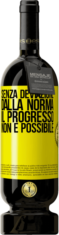 49,95 € Spedizione Gratuita | Vino rosso Edizione Premium MBS® Riserva Senza deviazione dalla norma, il progresso non è possibile Etichetta Gialla. Etichetta personalizzabile Riserva 12 Mesi Raccogliere 2015 Tempranillo