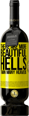 49,95 € 免费送货 | 红酒 高级版 MBS® 预订 有比许多天堂更多的美丽地狱 黄色标签. 可自定义的标签 预订 12 个月 收成 2016 Tempranillo